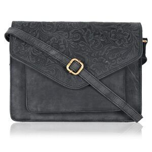 1001 Leather Flapover Crossbody Handbag Purse with Adjustable Strap &